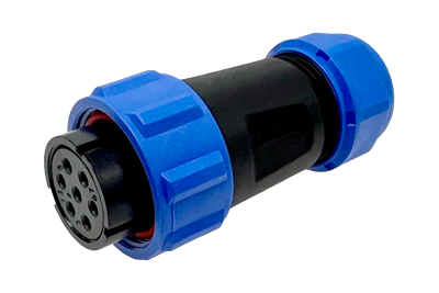 Industrial IP67 7-Pin Connector Female Blue
